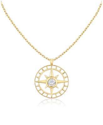 North Star Medallion in 14K Yellow Gold, 0.40ctw Round Brilliant Lab Grown Diamond
