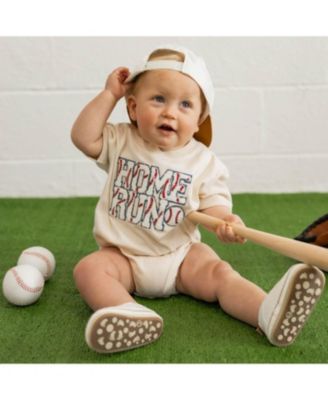 Boys' Home Run Patch Short Sleeve Romper - Baby