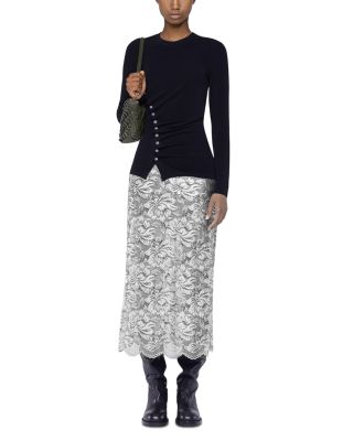 Metallic Lace Maxi Skirt