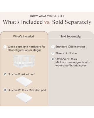 Yuzu 8 in 1 Convertible Crib with All Stages Conversion Kits