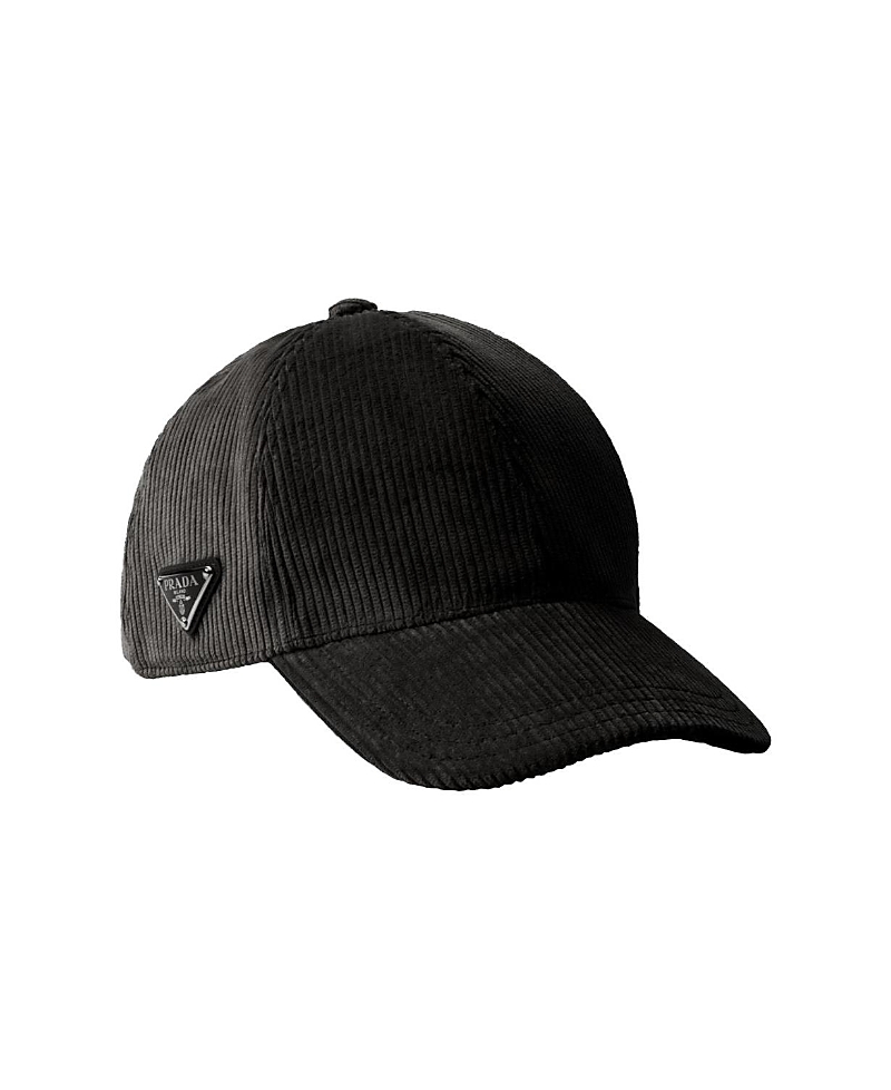 Prada Triangle Logo Washed Canvas Baseball Cap