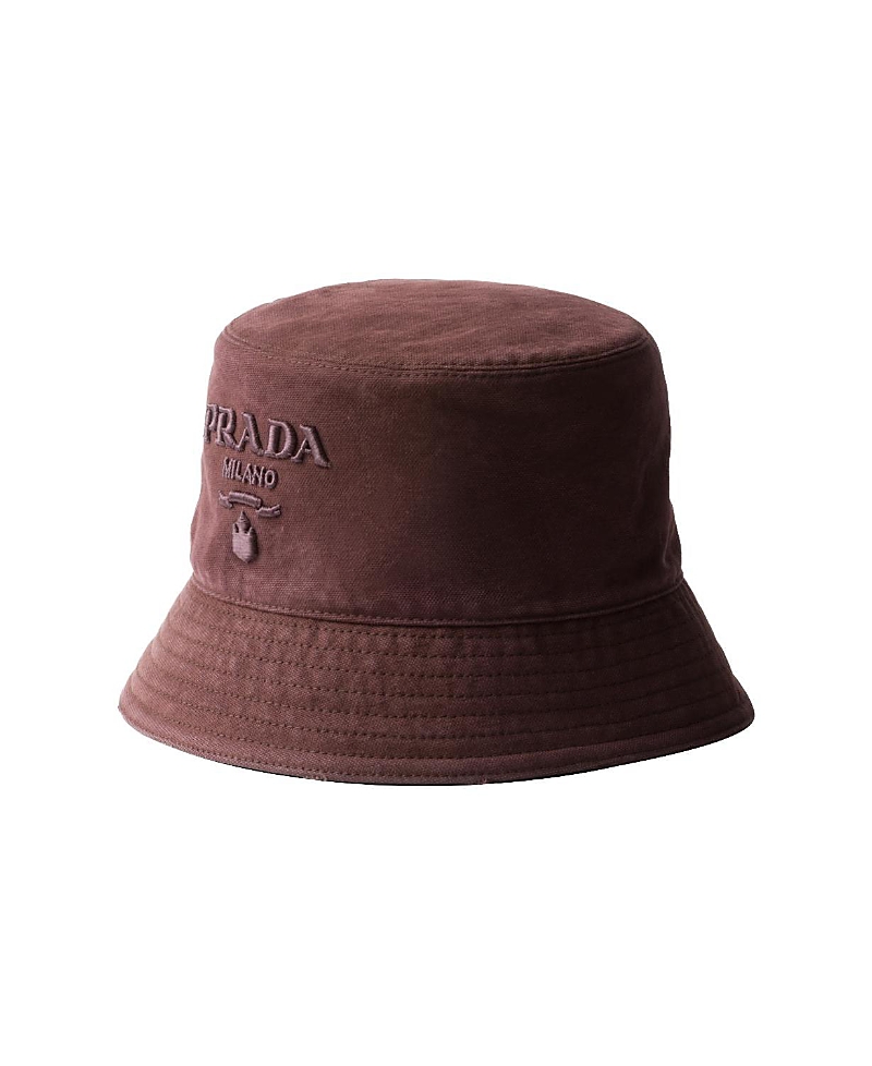 Prada Logo Embroidered Bucket Hat