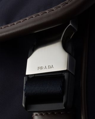 Medium Re-Nylon and Leather Shoulder Bag