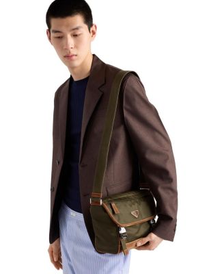 Medium Re-Nylon and Suede Shoulder Bag