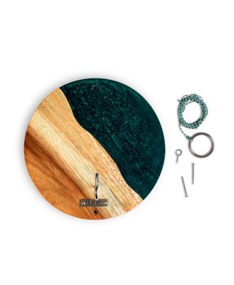 The River Epoxy Resin with Live Edge Acacia Wayfarer ART Hook & Ring Game