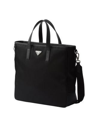 Re-Nylon and Saffiano Leather Tote Bag
