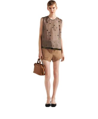 Buckle Small Leather Handbag with Double Belt