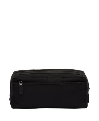 Re-Nylon and Saffiano Leather Travel Pouch