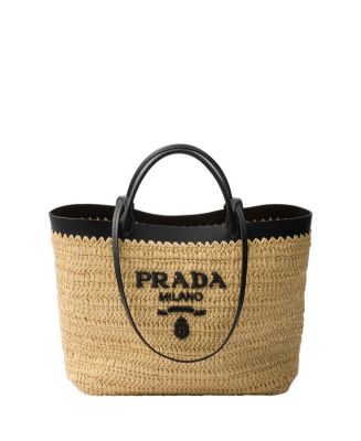 Prada Medium Crochet and Leather Tote Bag | Bloomingdale's Handbags