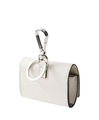  Saffiano Leather Headphone Case With Keychain
