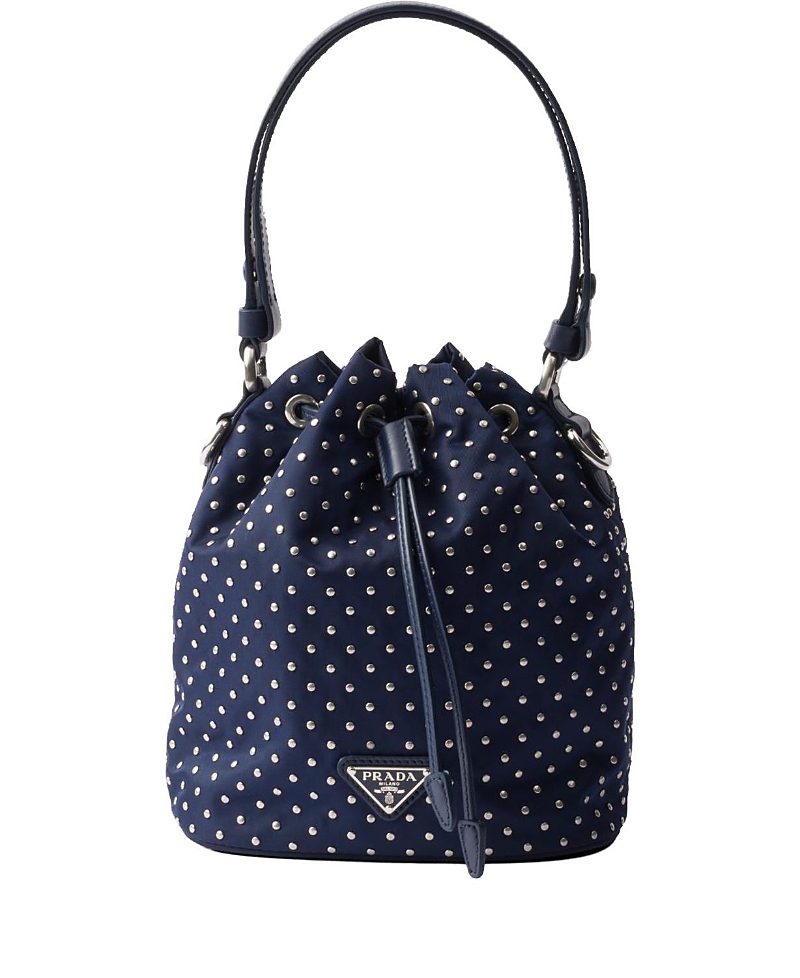 Shop Prada Re-nylon Mini-bag With Studs
