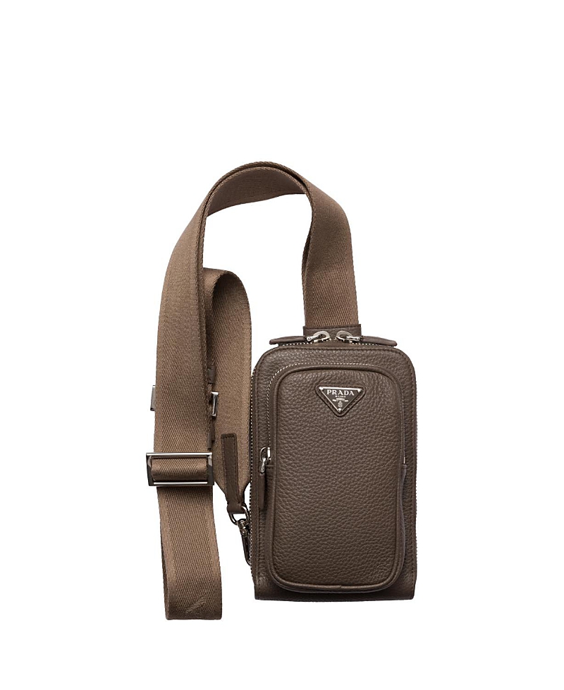 Prada Leather Smartphone Case In Brown