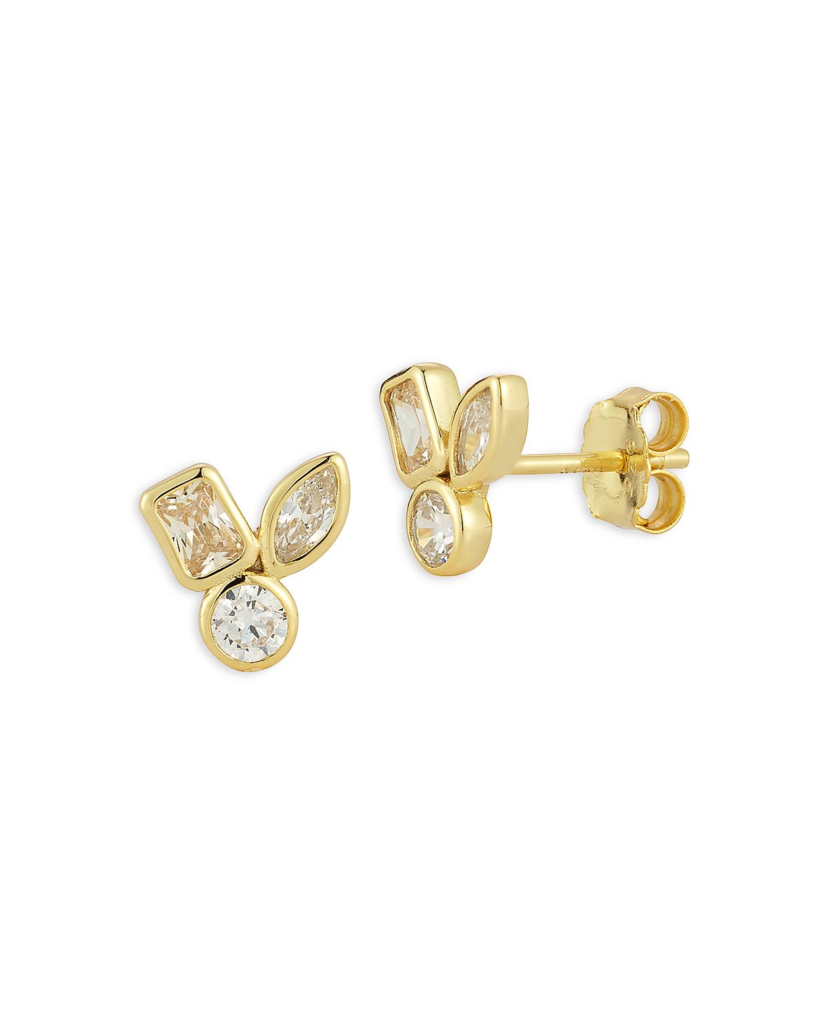 Aqua Mixed Shape Stud Earrings