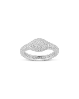Pav&eacute; Signet Dome Ring,