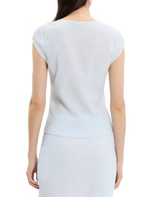 Draped Cap Sleeve Crinkle Top