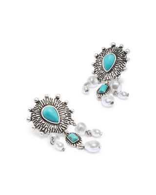 Mixed Stone Drop Earrings - Exclusive