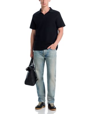 Jacquard Short Sleeve Open Collar Polo Shirt