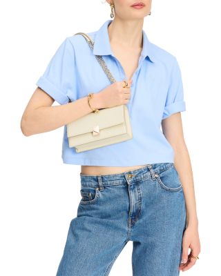 Deco Pebbled Leather Mini Flap Chain Crossbody