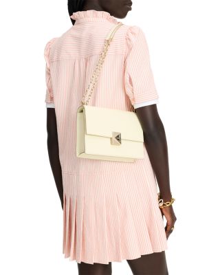 Deco Pebbled Leather Small Chain Shoulder Bag 