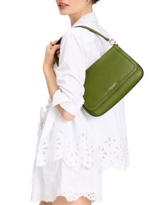 Hudson Pebbled Leather Flap Shoulder Bag