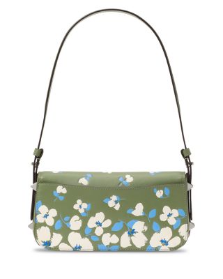 Liv Painterly Bouquet Embossed Leather Small East/West Shoulder Bag