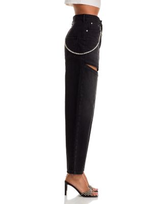 Slit Jeans in Black