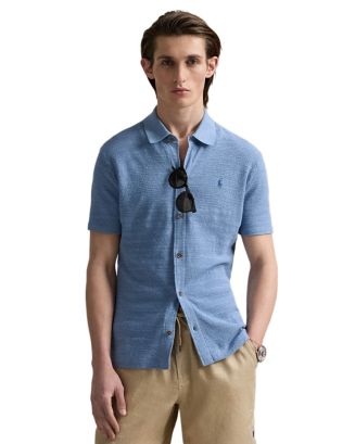 Polo Ralph Lauren Textured Short Sleeve Cotton-Linen Shirt