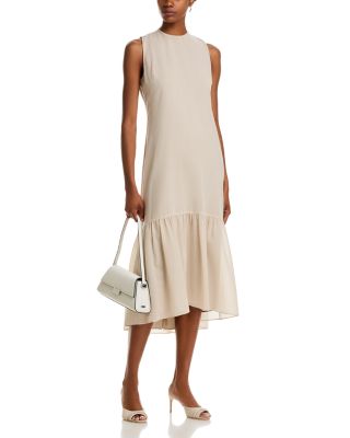 Tie Neck Tiered Midi Dress