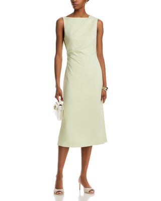 Shoulder Draped Midi Dress