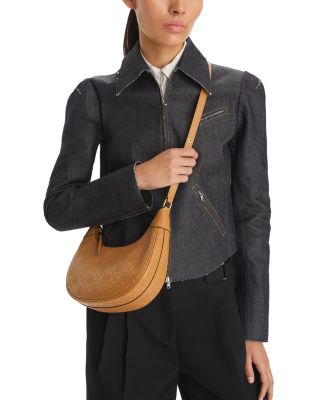 T Monogram Leather Crescent Bag
