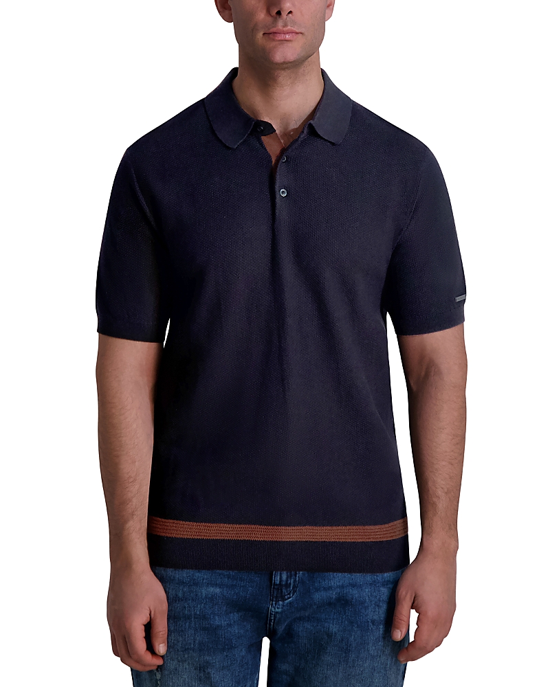 Karl Lagerfeld Short Sleeve Textured Polo Shirt