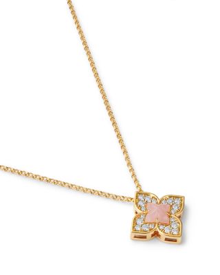 Roberto Coin 18K Yellow Gold Venetian Princess Carnival Pink Opal & Diamond Necklace