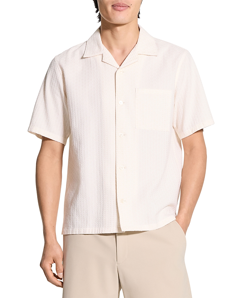 Theory Noll Short Sleeve Camp Collar Shirt In Neutral
