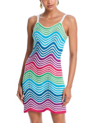 Rainbow Scallop Hem Crochet Tank Dress - Exclusive