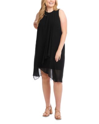 Karen Kane - Plus Size Sleeveless Draped Crossover Dress