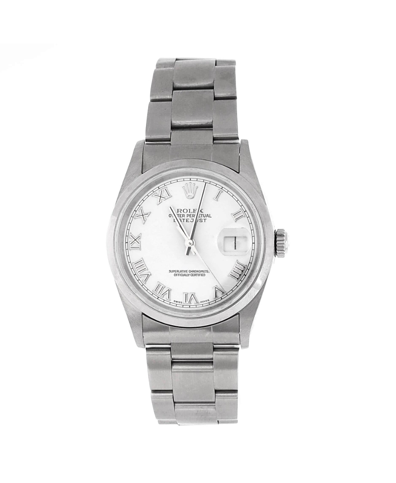 Pre-owned Pre-owned Rolex Rolex Oyster Perpetual Datejust Automatic Watch In Stainless Steel 36mm In White