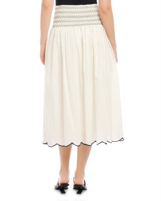 Elsa Smocked Waist Midi Skirt 