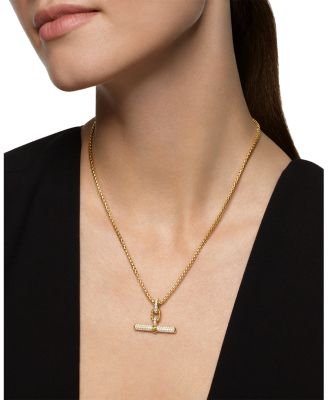 DY Madison&reg; Toggle Pendant in 18K Yellow Gold with Diamonds, 29mm