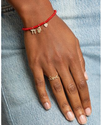 14K Yellow Gold Diamond Love Script Ring