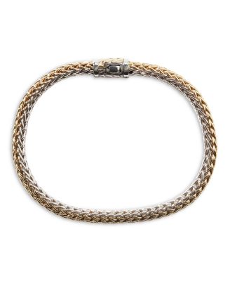 18K Yellow Gold & Sterling Silver Icon Bracelet, 6.5mm