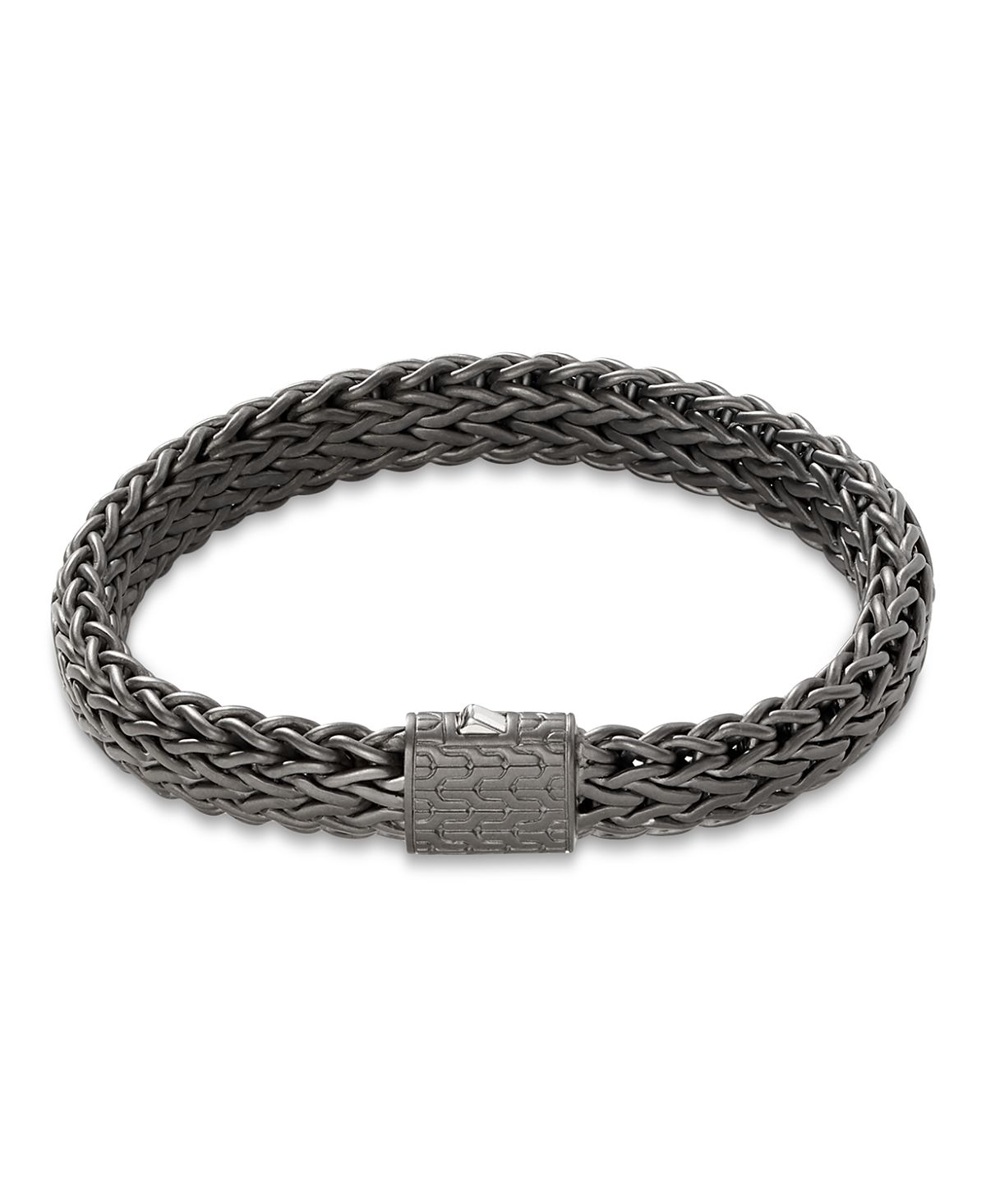 John Hardy Sterling Silver Black Rhodium Icon Flat Bracelet, 11mm