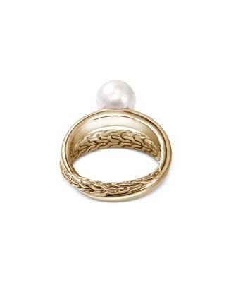14K Yellow Gold JH Essential Cultured Freshwater Pearl Crossover Ring