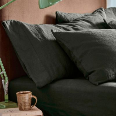 Plain Linen Pillowcase Pair, Queen