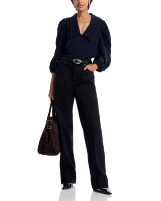 The Silk Long Sleeve Sailor Blouse