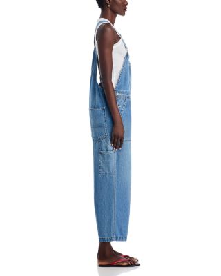Cropped Denim Overalls