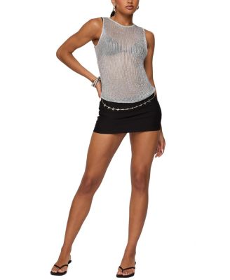 Amalya Shiny Sheer Knit Top