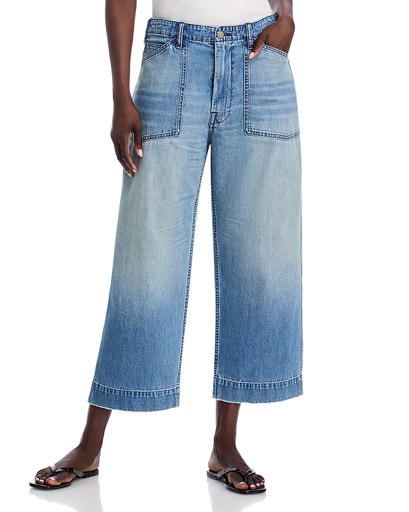 Denimist Georgia High Rise Cropped Wide Leg Jeans in Galton Indigo