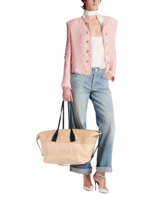 Balmain Track Raffia Tote Bag | Bloomingdale's