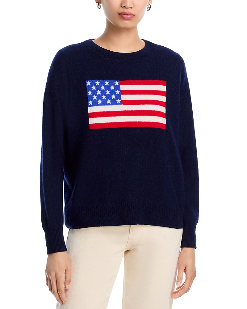 Aqua Flag Cashmere Crewneck Sweater - Exclusive In Black
