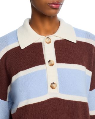 100% Cashmere Striped Rugby Sweater - Exclusive